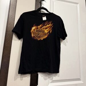 Harley-Davidson Black Tee with Fiery Design